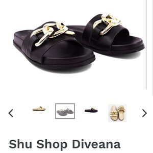 ShuShop Diveana Black Slide Sandals-NEW IN BOX